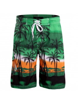 APTRO Men's Summer Board Short Coconut Tree Beach Surf Shorts