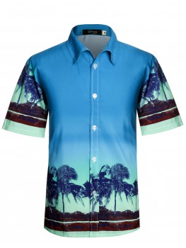  APTRO Men's Hawiian Shirt Short Sleeve Palm Beach Aloha Shirts