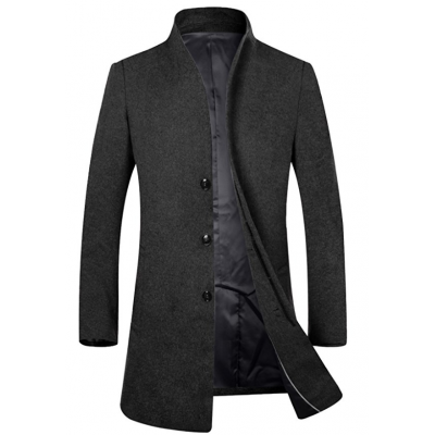 APTRO Men's Gift Wool French Front Slim Fit Long Business Coat