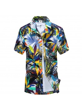 APTRO Men's Hawaiian Shirt Printing Short Sleeved Summer Beach Shirt  St19