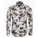 APTRO Men's Spring Flower Printing Fashion Fashion Lapel Long Sleeve Shirt