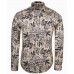 APTRO Men's Spring Flower Printing Fashion Fashion Lapel Long Sleeve Shirt