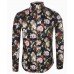 APTRO Men's Spring Flower Printing Fashion Fashion Lapel Long Sleeve Shirt