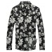 APTRO Men's Cotton Print Holiday Style Long Sleeve Floral Shirt