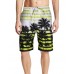 APTRO Men's Colorful Stripe and Coconut Tree Printing Beach Short