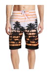 APTRO Men's Colorful Stripe and Coconut Tree Printing Beach Short